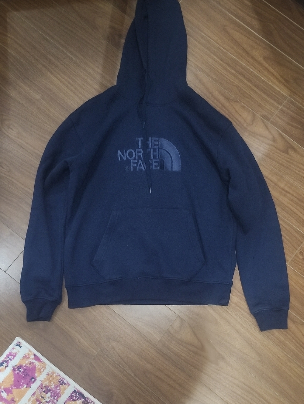 The North Face Navy Pullover Hoodie with Logo